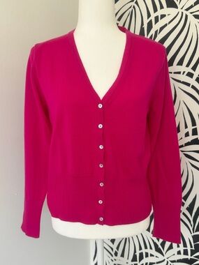 Kettlewell Deep Fuchsia V-Neck Button-Front Cardigan